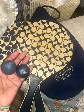 Coach Navy Blue White Logo Paddleball Set🥳🥳❌❌